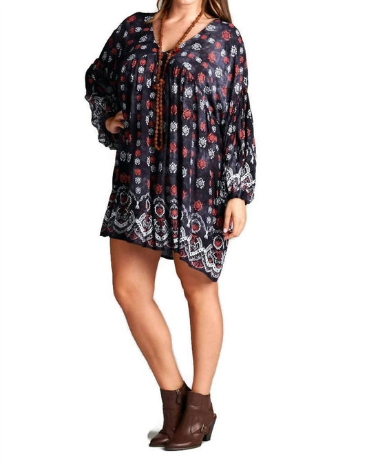 Velzera - Baby Doll Bohemian Peasant Mini Dress