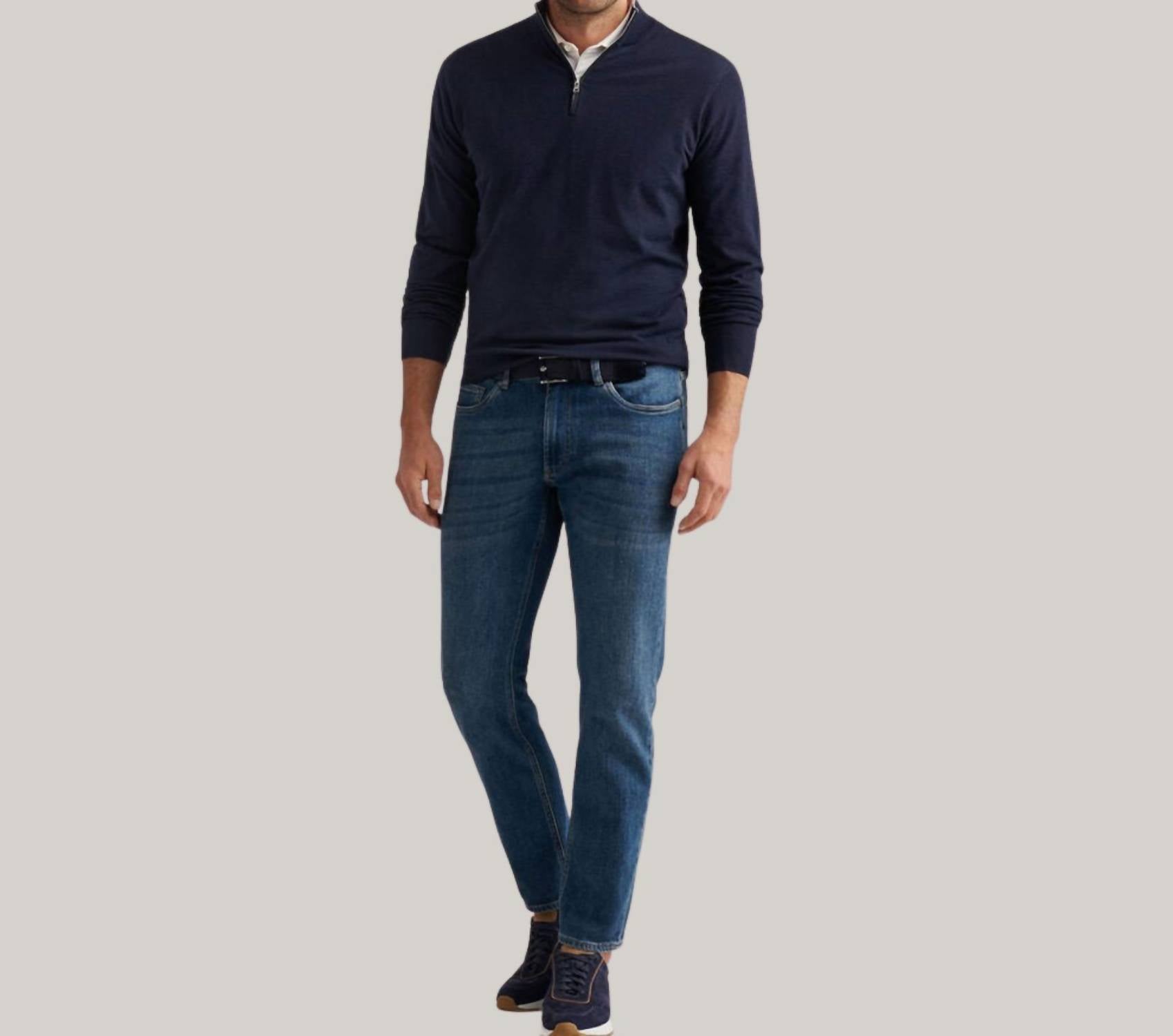 PETER MILLAR Vintage Five-Pocket Jean - 32" in true blue washed - men's jeans