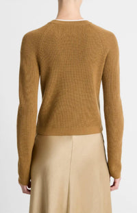 Vince - Contrast Trim Merino Wool and Cashmere Sweater