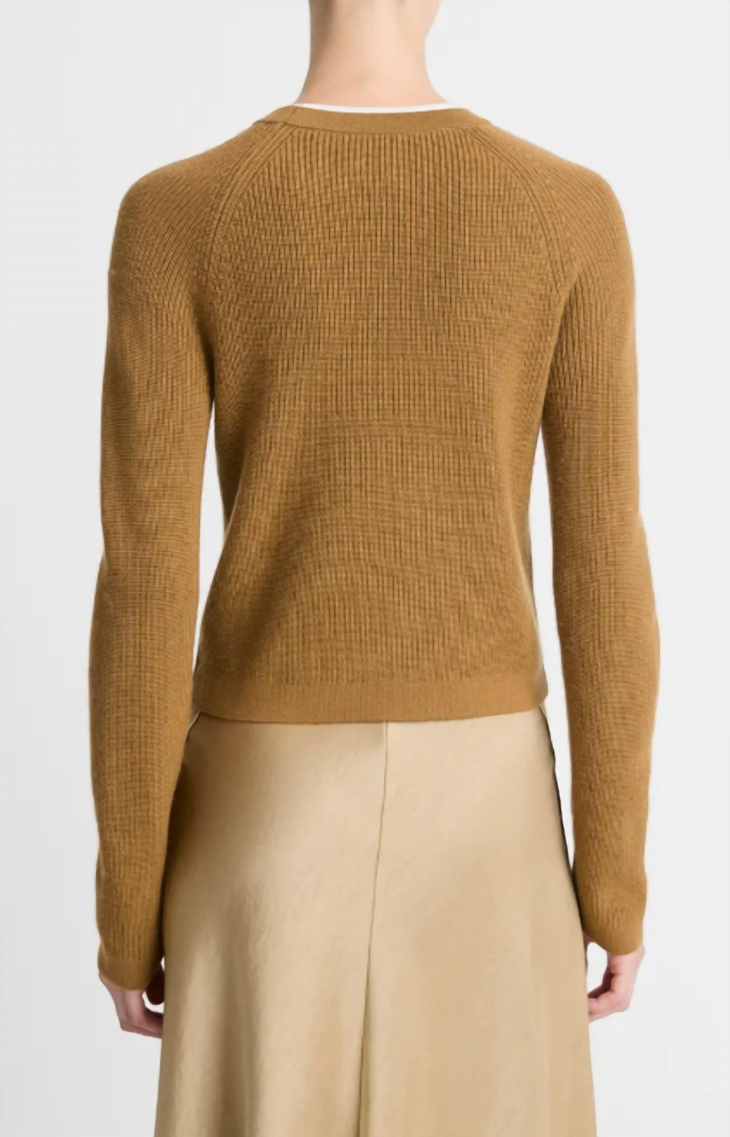 Vince - Contrast Trim Merino Wool and Cashmere Sweater