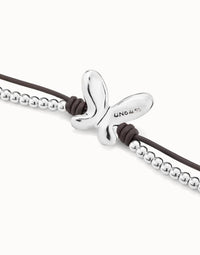 Unode50 - Leather Bracelet With Beads And Butterfly