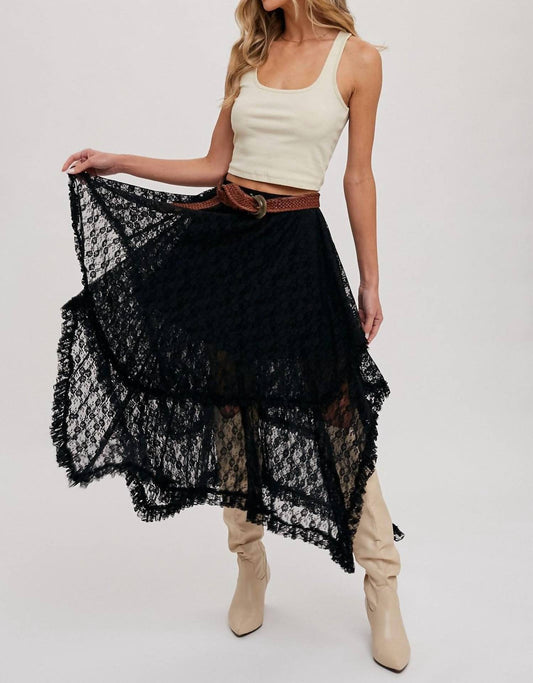 Bluivy - Lace Tier Midi Skirt