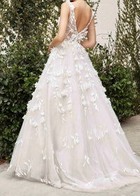 Andrea & Leo Couture - Liza Floral Applique Wedding Dress