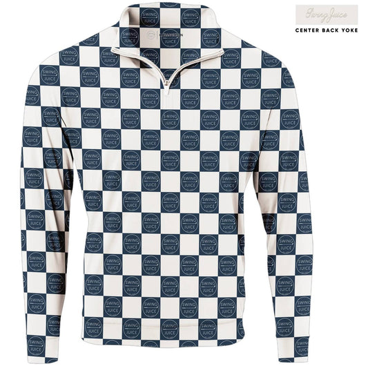 Swingjuice - Men's Golf Checkerboard Quarter Zip Sweatshirt