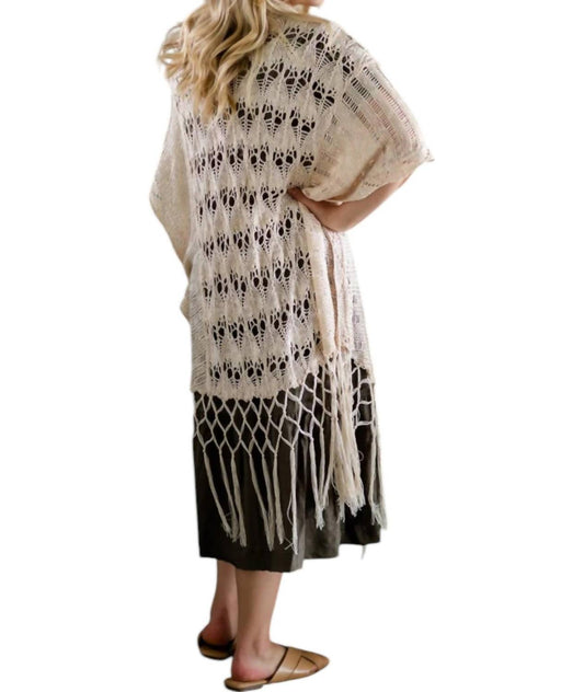 Kori - Crochet Knit Fringe Sweater