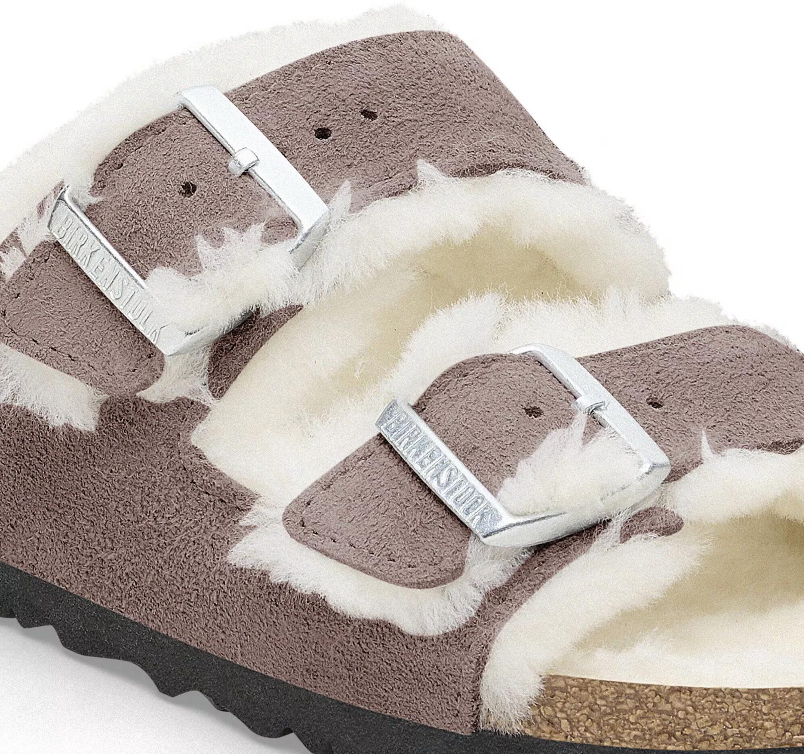 Birkenstock - Women's Arizona Shearling Suede Narrow Sandals
