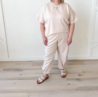 Davi & Dani - Rhoda Banded Hem Semi-Harem Pant
