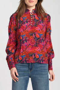 Apny - Puff Sleeve Blouse With Ruched Detail
