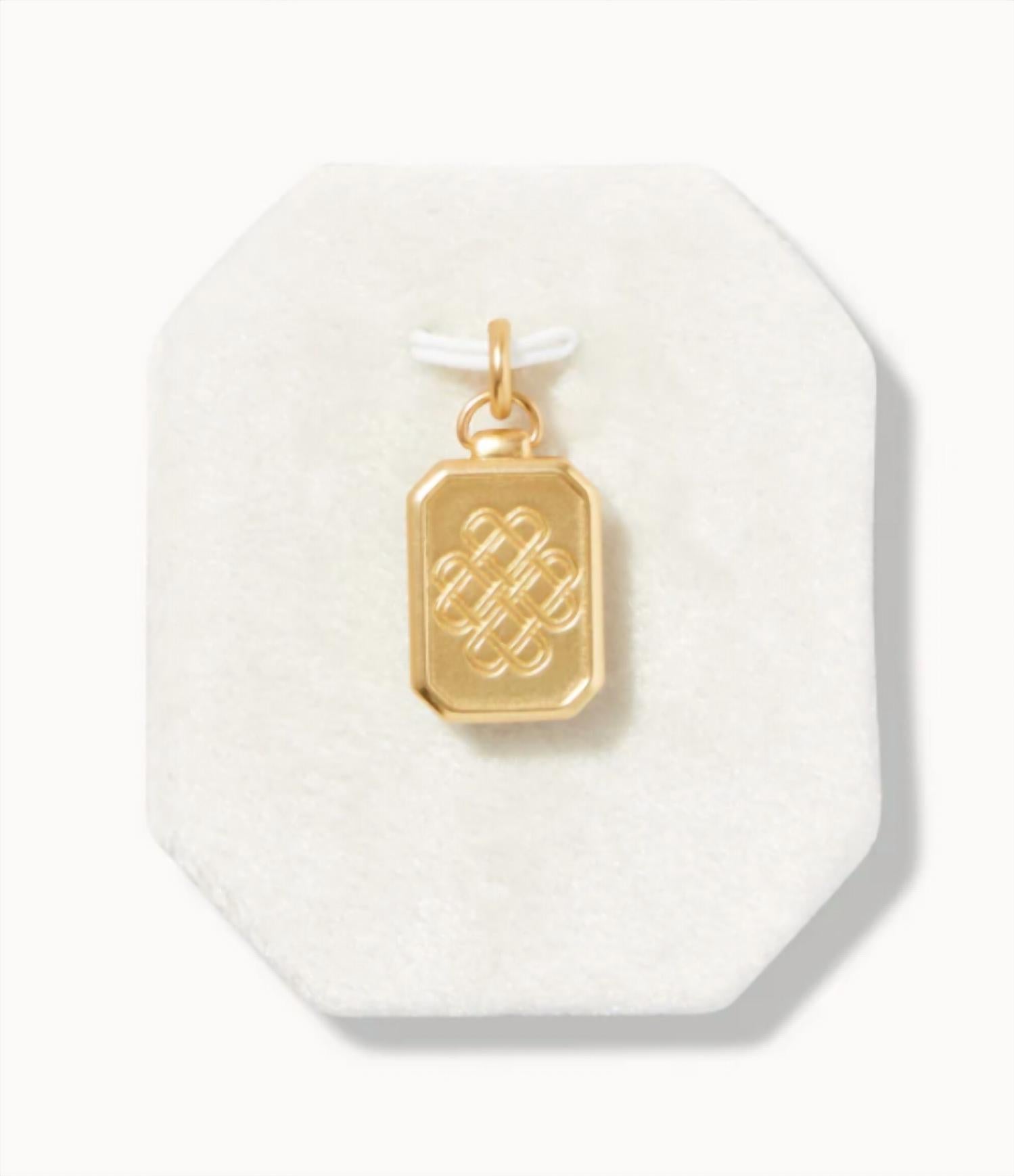 spartina 449 Cherished Aqua Neckalce Charm in gold - women's jewelry - detail view