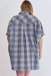 Entro - Surely Charmed Plaid Mini Dress - Plus