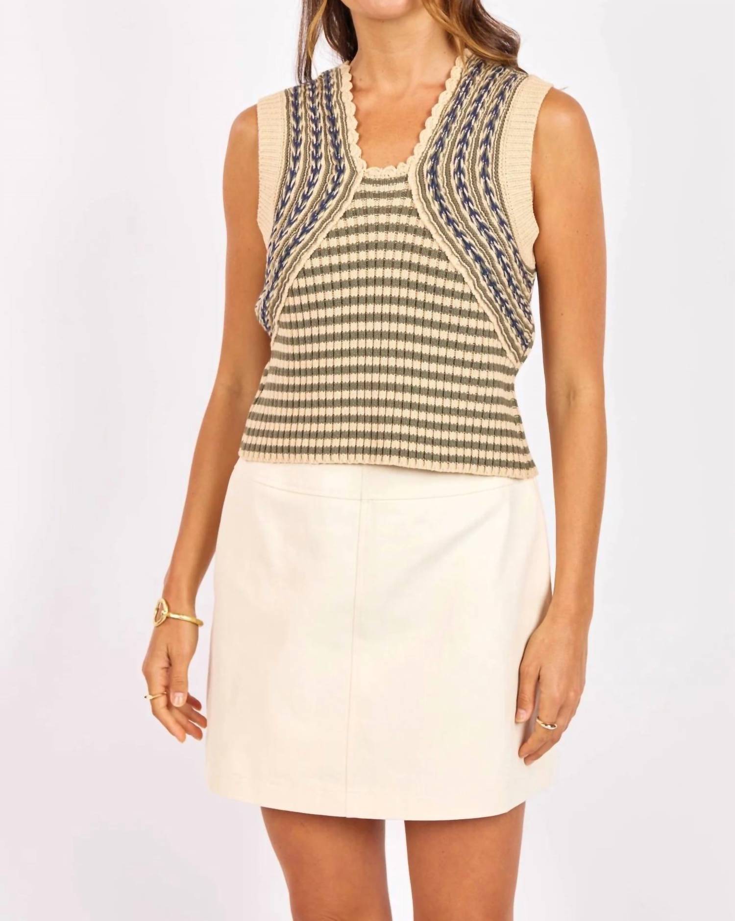 Sage The Label - Mona Stripe Sweater Tank Top