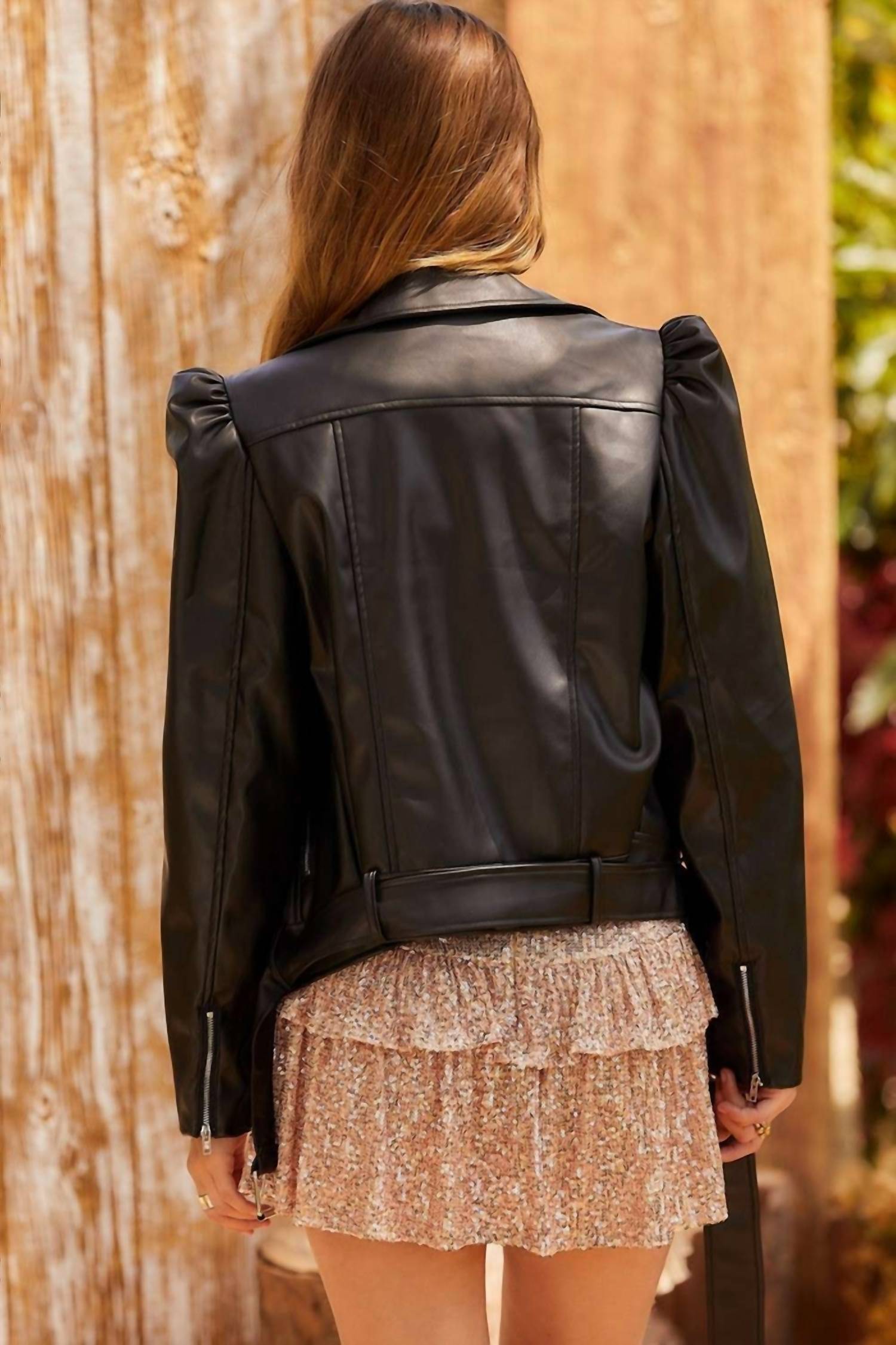 Mainstrip - Buckle Leather Biker Moto Jacket