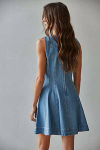 By Together - Ryan Pleated Skirt Denim Dress