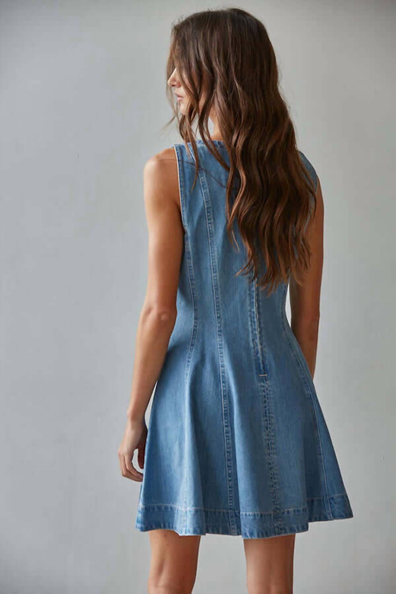 By Together - Ryan Pleated Skirt Denim Dress