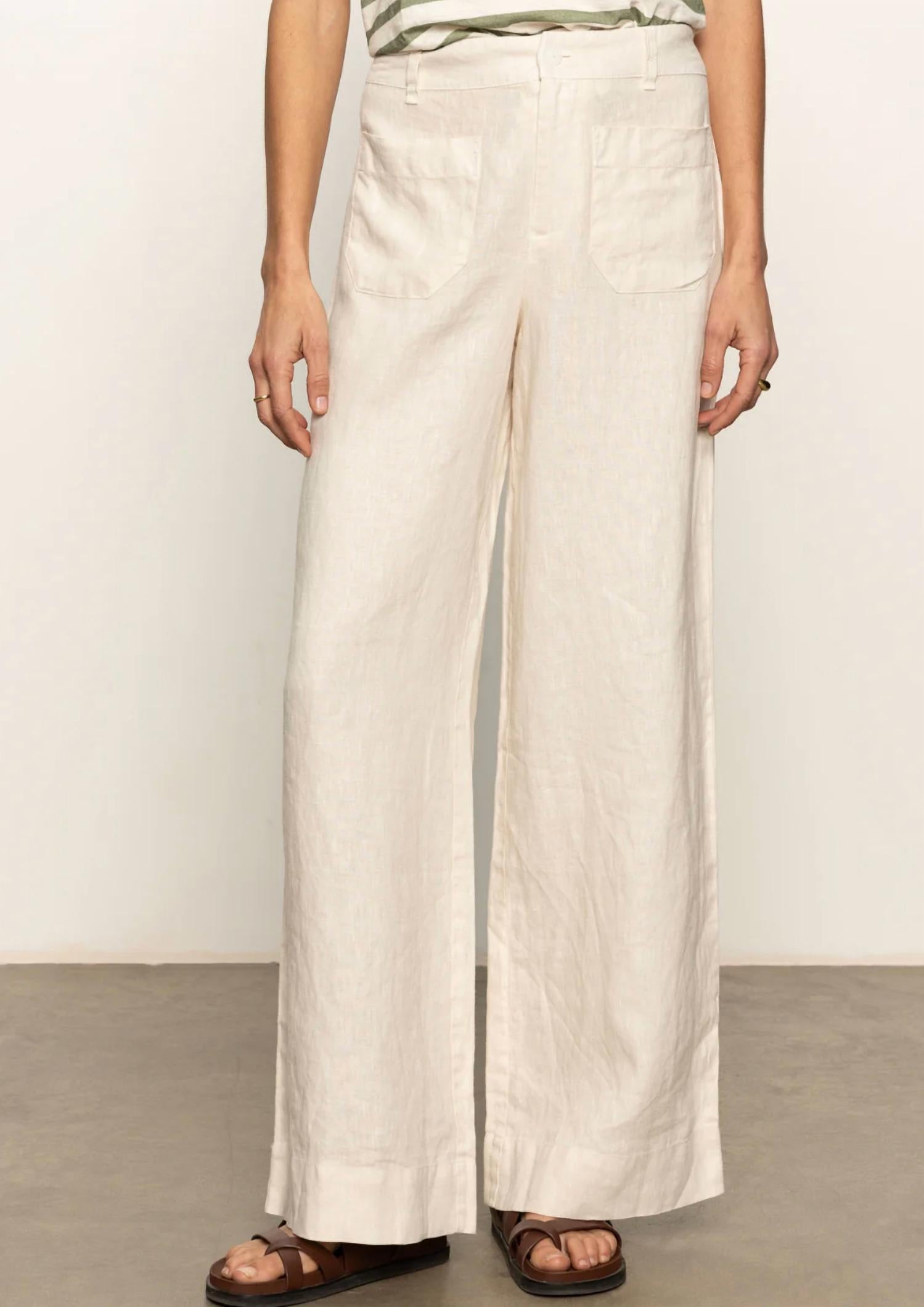 Sanctuary - Linen Marine Wide Leg Pant