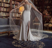 Casablanca Belle Minimalist Sheath Dress in ivory nude silver - women's dress - alternate view