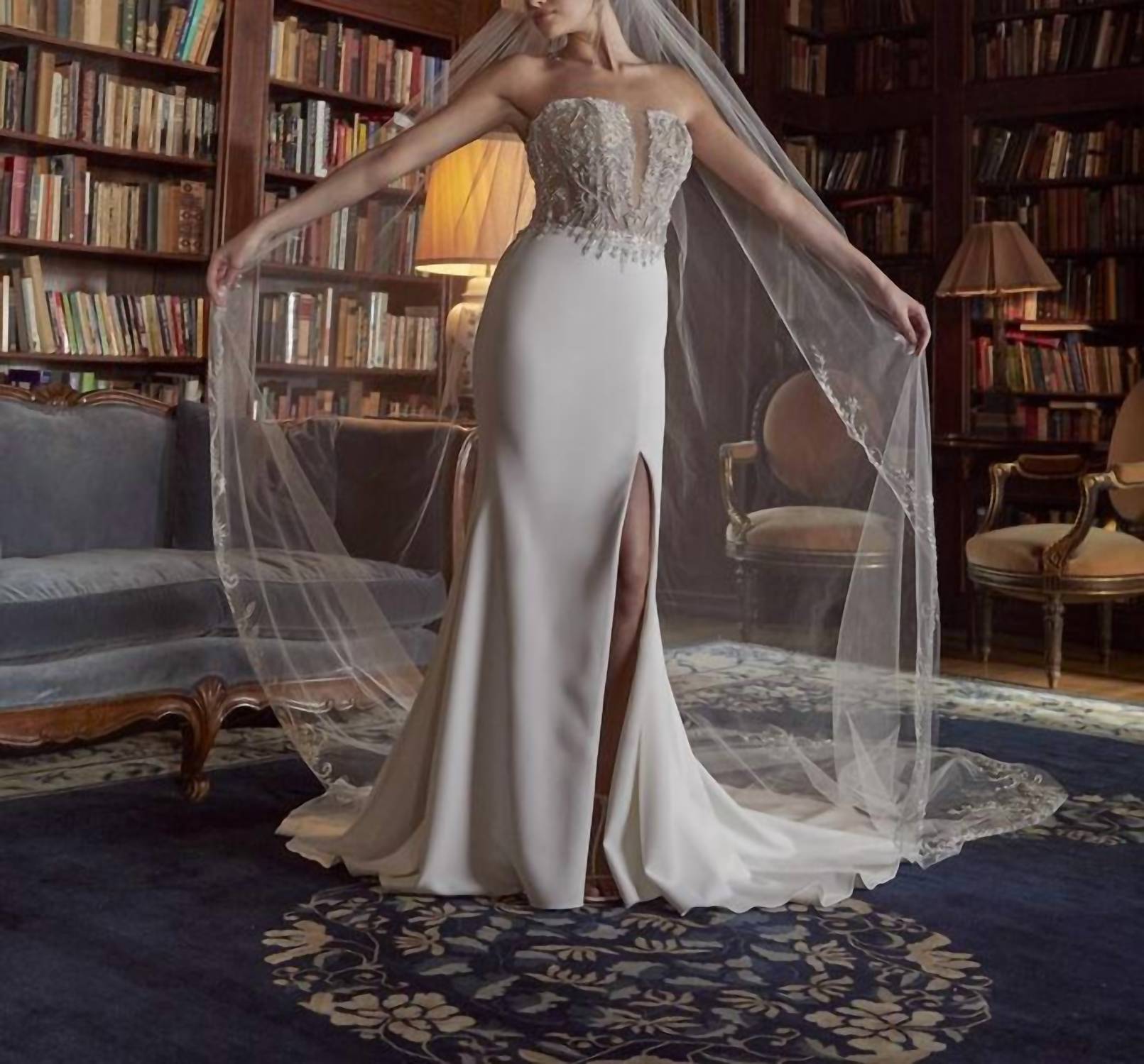 Casablanca Belle Minimalist Sheath Dress in ivory nude silver - women's dress - alternate view