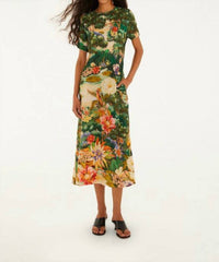 Farm Rio - Oriental Garden Short Sleeve Maxi Dress