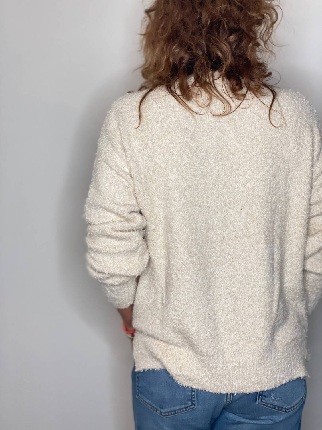 Hello Nite - Plush V Neck Pullover Top