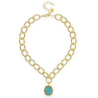 Susan Shaw - Women's Cabochon Loop Chain Necklace