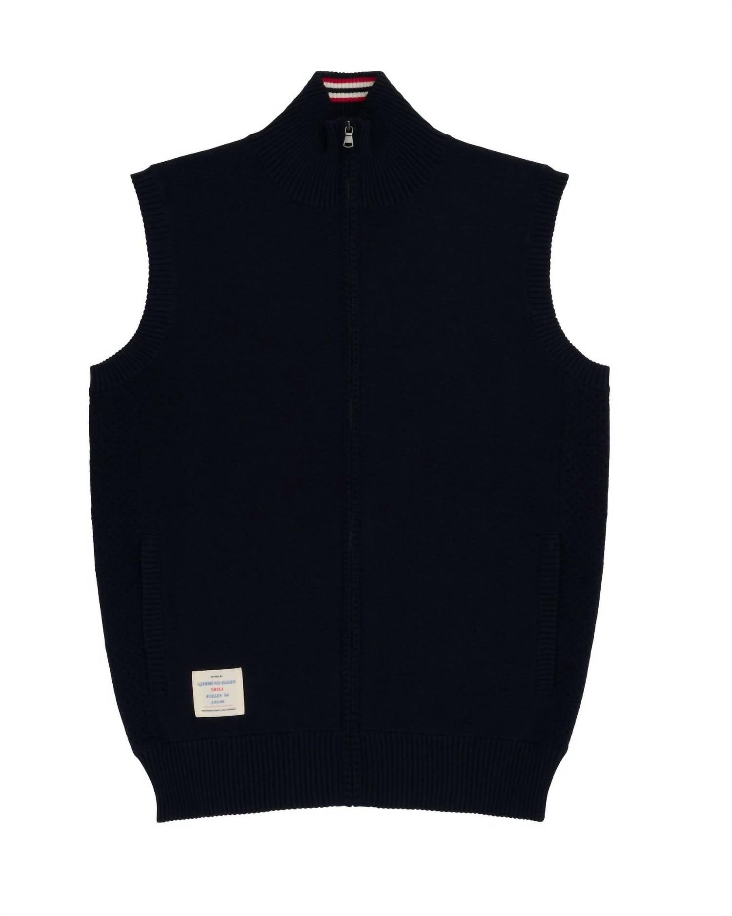 AMUNDSEN Men's 5mila Knitted Vest in faded navy - men's jacket