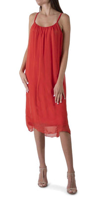 GIGI MODA Jappy Silk Dress in red - women's dress