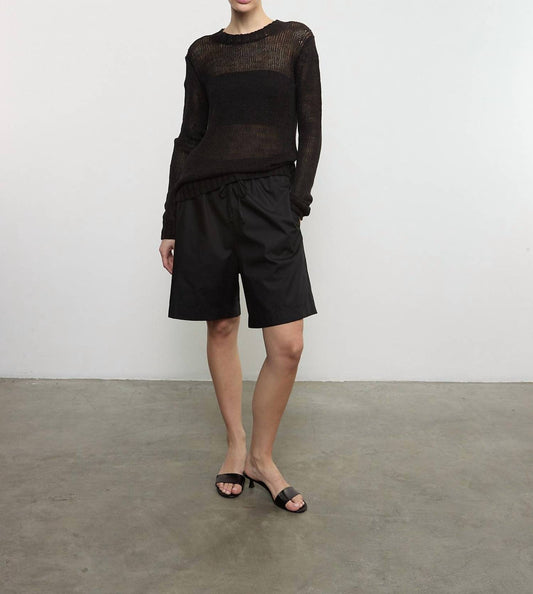 Enza Costa - LINEN OPEN KNIT CREW SWEATER