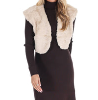 Mustard Seed - Wavy Faux Fur Bolero Vest