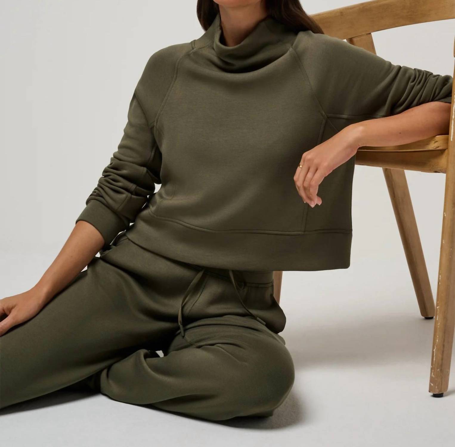 TravisMathew Skyloft Soft Funnel Neck Sweater in grape leaf - women's sweater - view 5