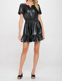 Meet Me In Santorini - Vegan Leather Belle Dress