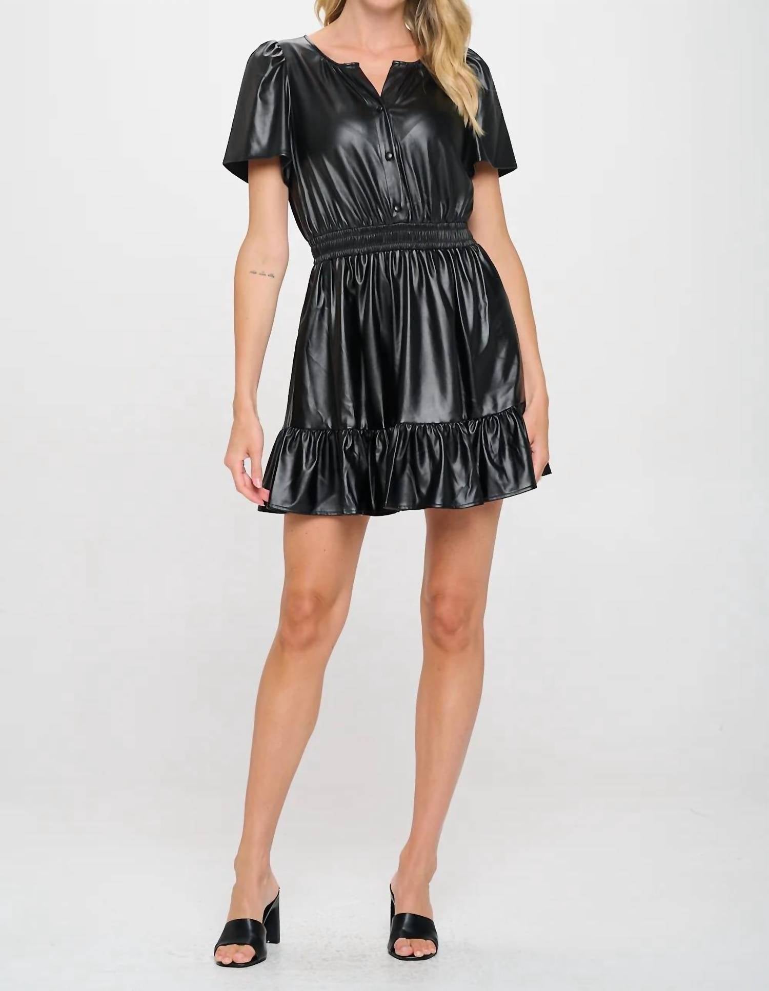 Meet Me In Santorini - Vegan Leather Belle Dress