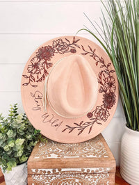 Willie & Dolly Designs - Women's Engraved Floral Hat