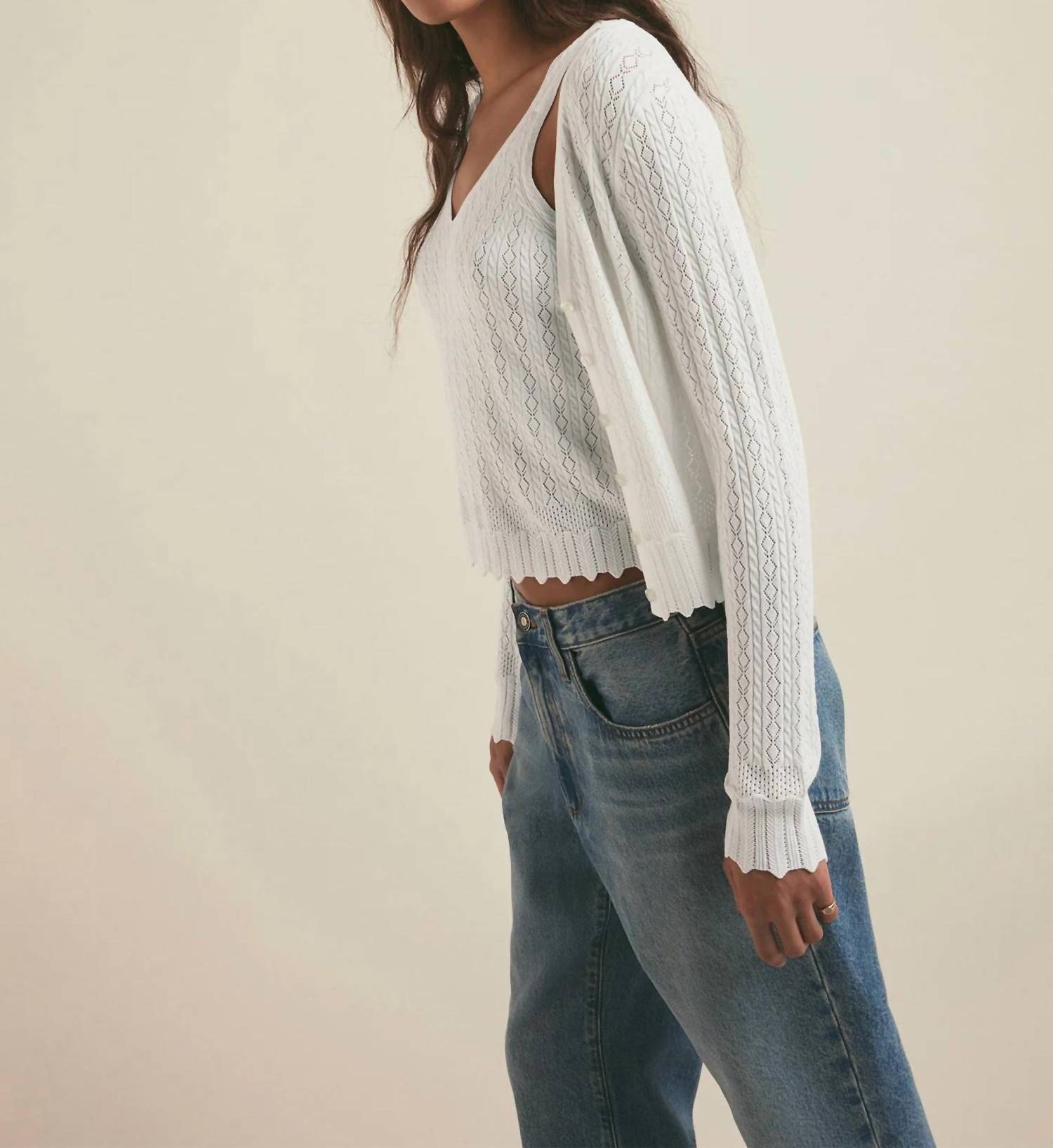 Favorite Daughter I Feel Pretty Cardigan in white - women's cardigan - alternate view