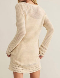 Z Supply Calabria Crochet Mini Dress in beige - women's dress - alternate view