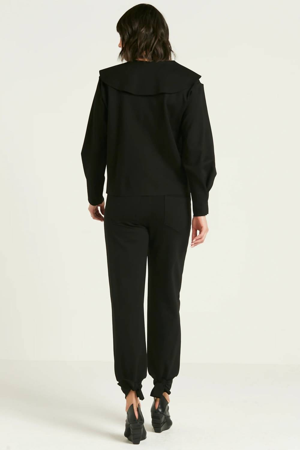 PLANET by Lauren G. Scuba Tied Up Pants in black - women's pants - view 4