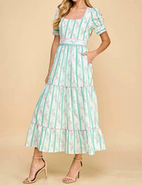 Tcec - Puff Sleeve Midi Dress