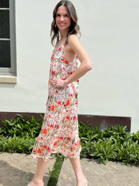 Astrid - Garden Print Spaghetti Strap Dress