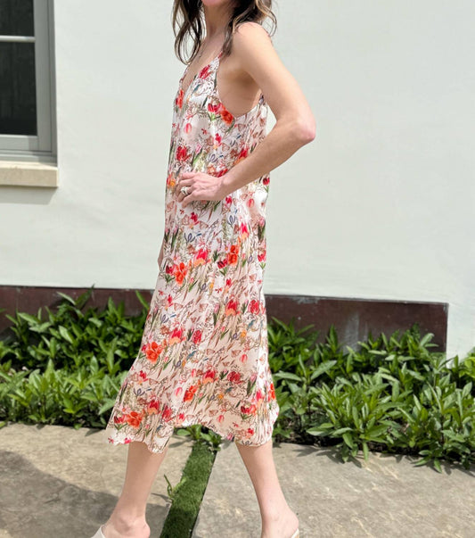 Astrid - Garden Print Spaghetti Strap Dress