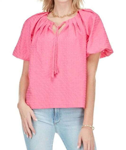 Jade - PLEATED PUFF SLEEVE TOP