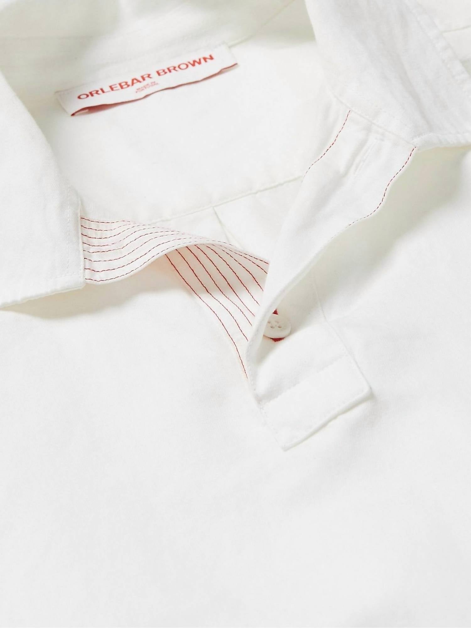 Orlebar Brown - Roland Embroidered Cotton Linen Polo Shirt