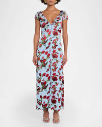 Alice + Olivia - Tara Short Sleeve Ruffle Maxi Dress