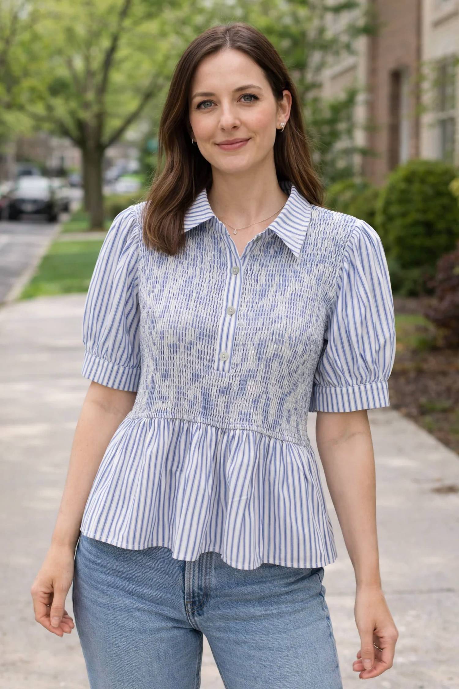 Jodifl - Striped Smocked Top