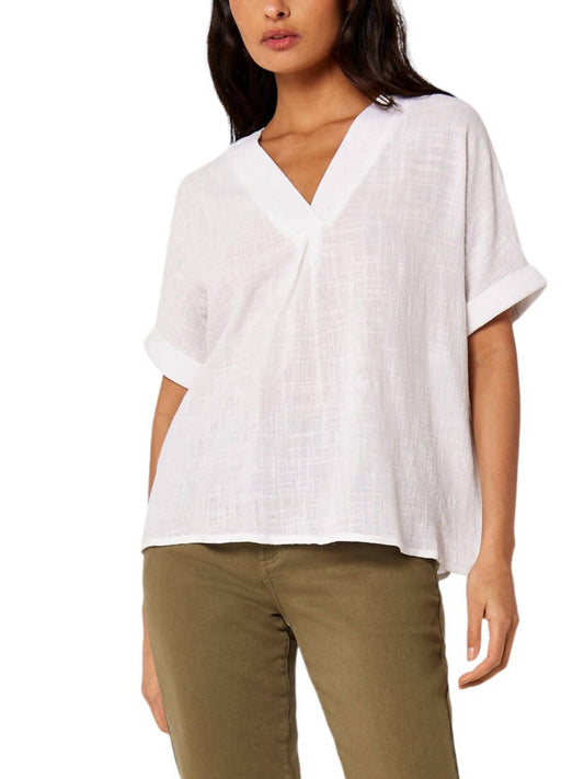 Apricot - Relaxed-Fit V-Neck Blouse Top