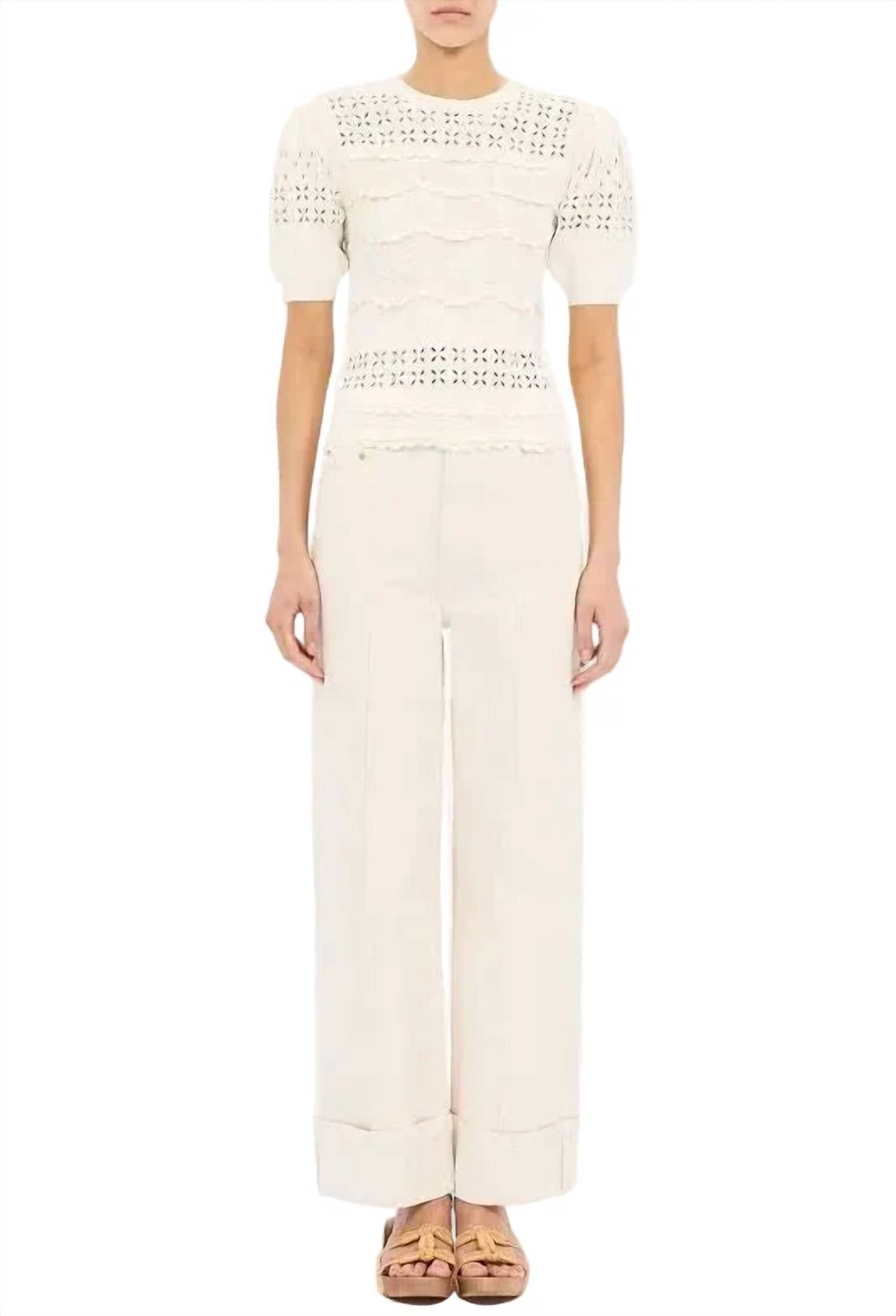 Ulla Johnson - Marcelena Eyelet Knit Top