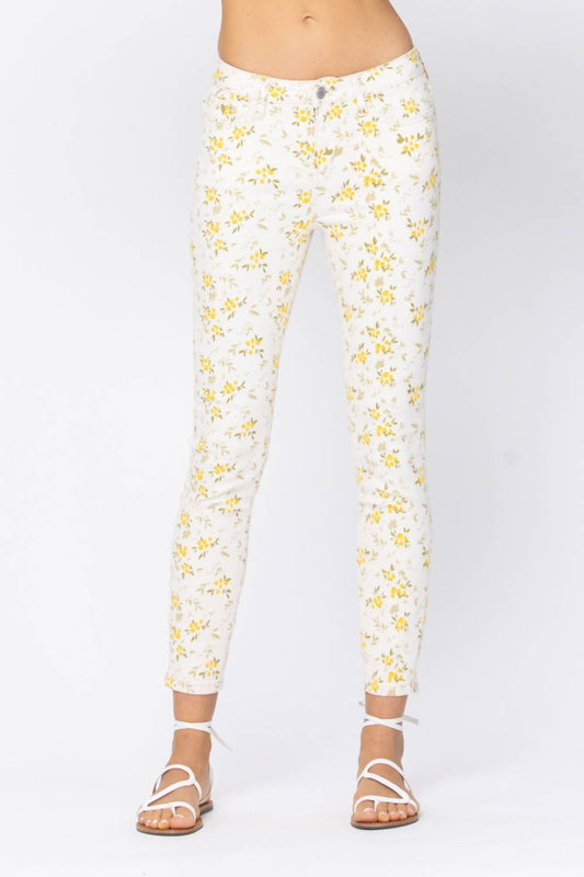 Judy Blue - Floral Print Skinny Jeans