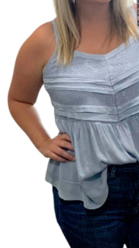 Bluheaven - Swiss Dot And Lace Mixed Tank Top