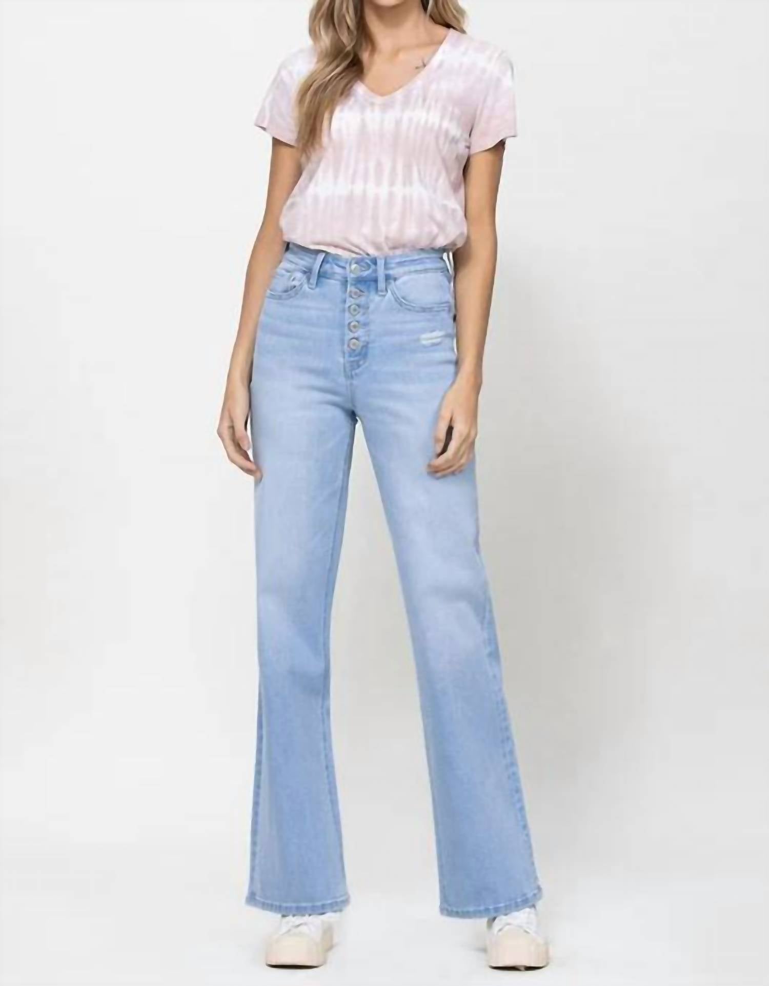 Vervet By Flying Monkey - Olivia Comfort Stretch Button Up Wide Leg Jeans