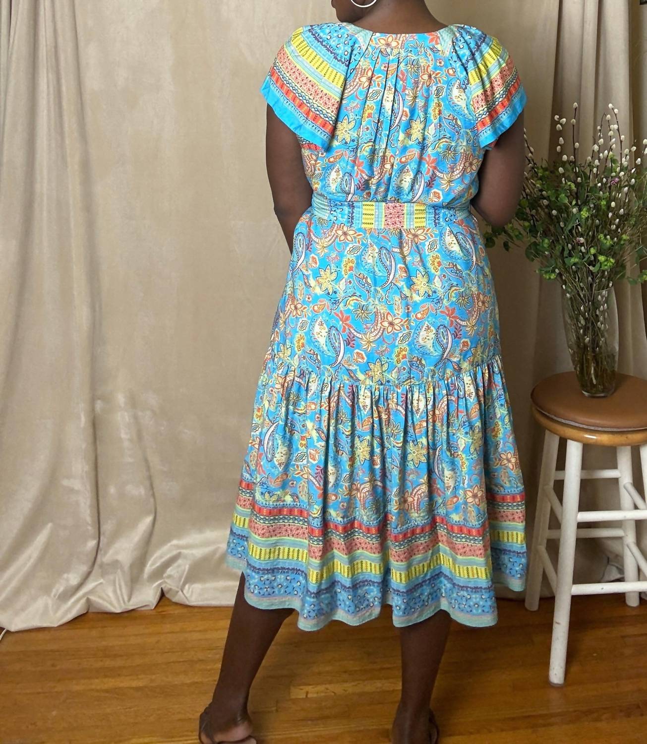 Current Air - Briony Tiered Midi Modern Boho Dress