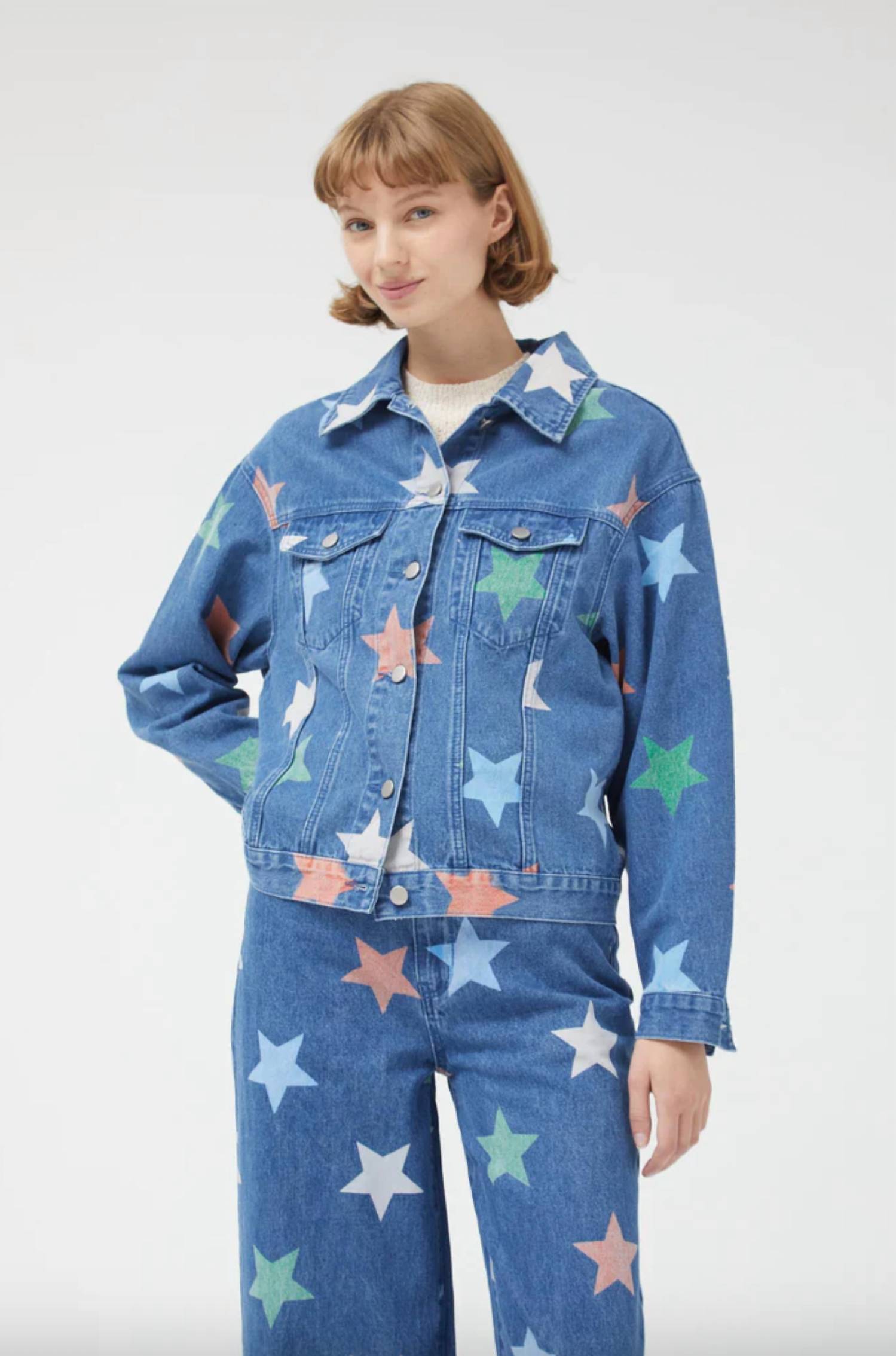 Compania Fantastica - Star Print Denim Jacket