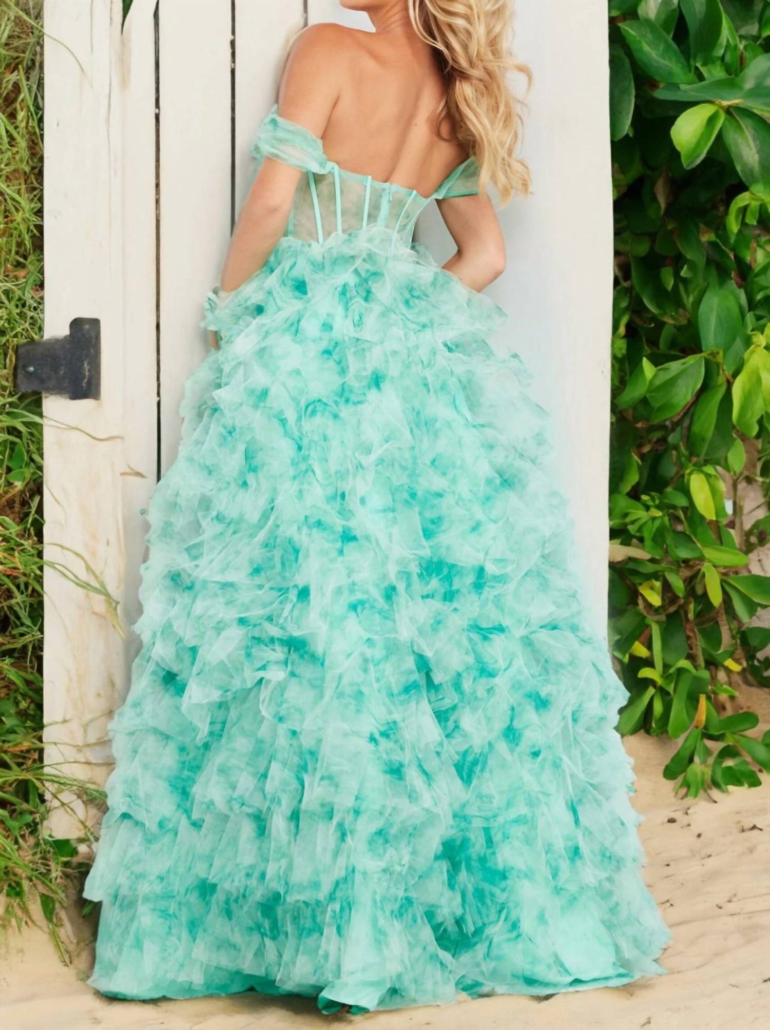 Jovani - Sweetheart Neck Off-shoulder Ballgown